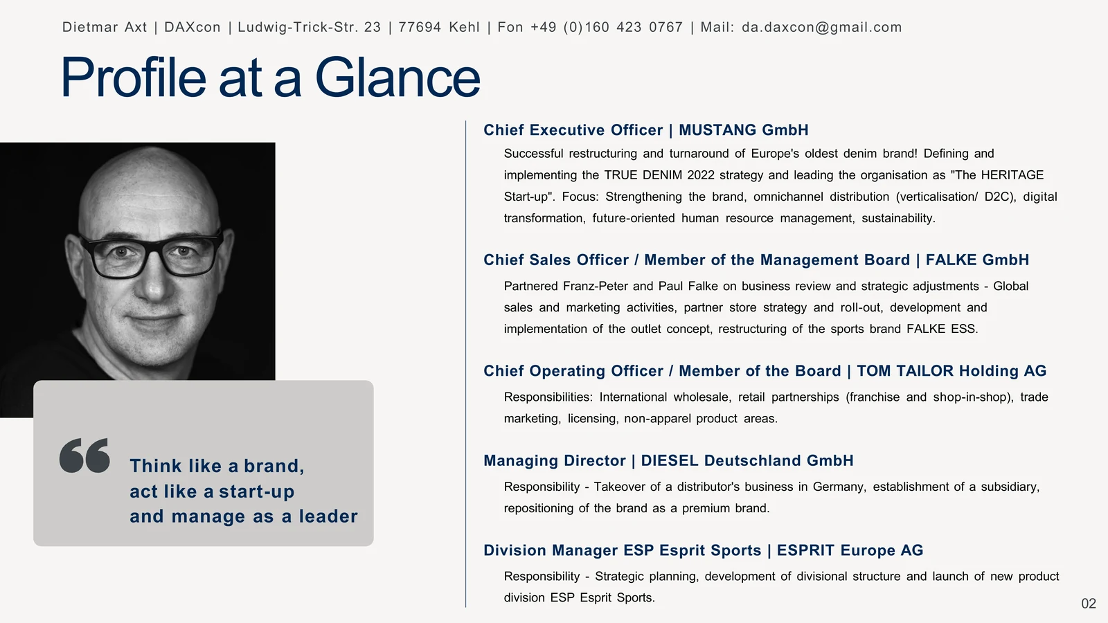 Didi Axt – Profil & Vita, Seite 1